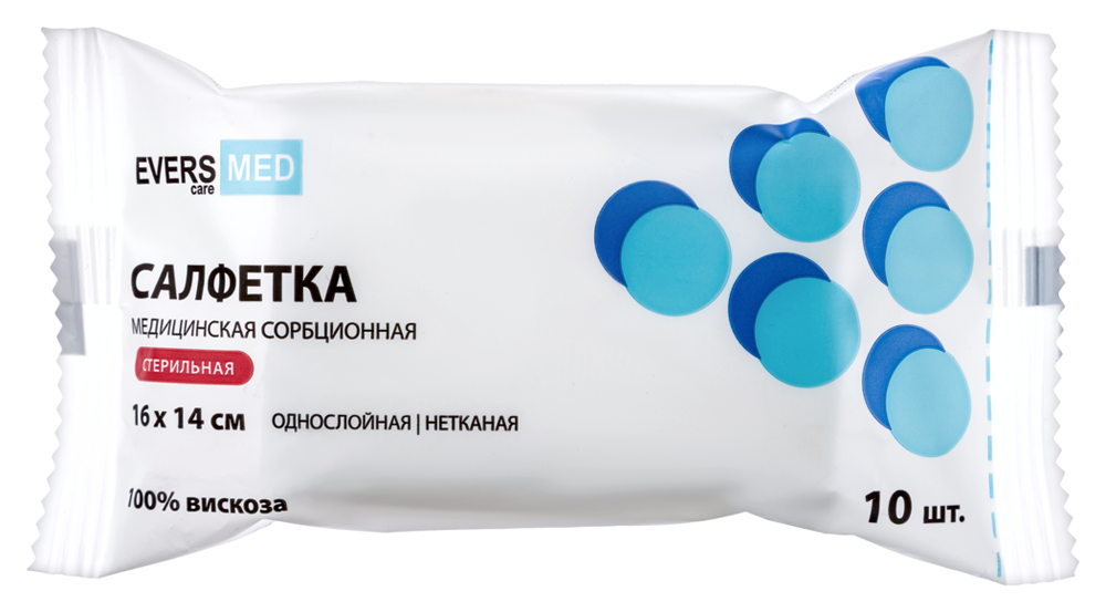 Изображение товара Медицинские стерильные салфетки сорбционные 16x14 см 10 шт evers med Изображение товара Медицинские стерильные салфетки сорбционные 16x14 см 10 шт evers med