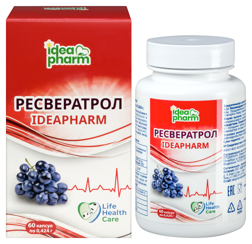 Изображение товара Ресвератрол ideapharm 60 капсул для здоровья