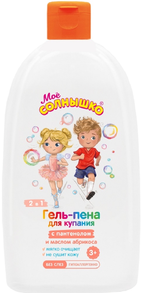 Изображение товара Мое солнышко гель-пена для купания 2 в 1 с пантенолом и маслом абрикоса 500 мл Изображение товара Мое солнышко гель-пена для купания 2 в 1 с пантенолом и маслом абрикоса 500 мл