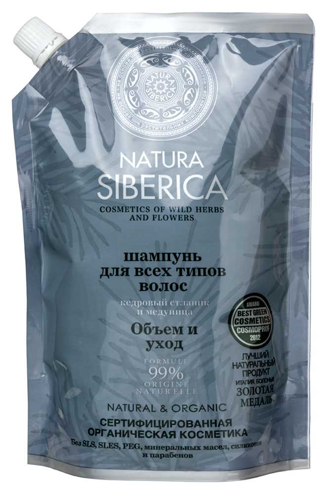 Изображение товара Natura siberica шампунь для всех типов волос «объем и уход» 500 мл мягкая упаковка