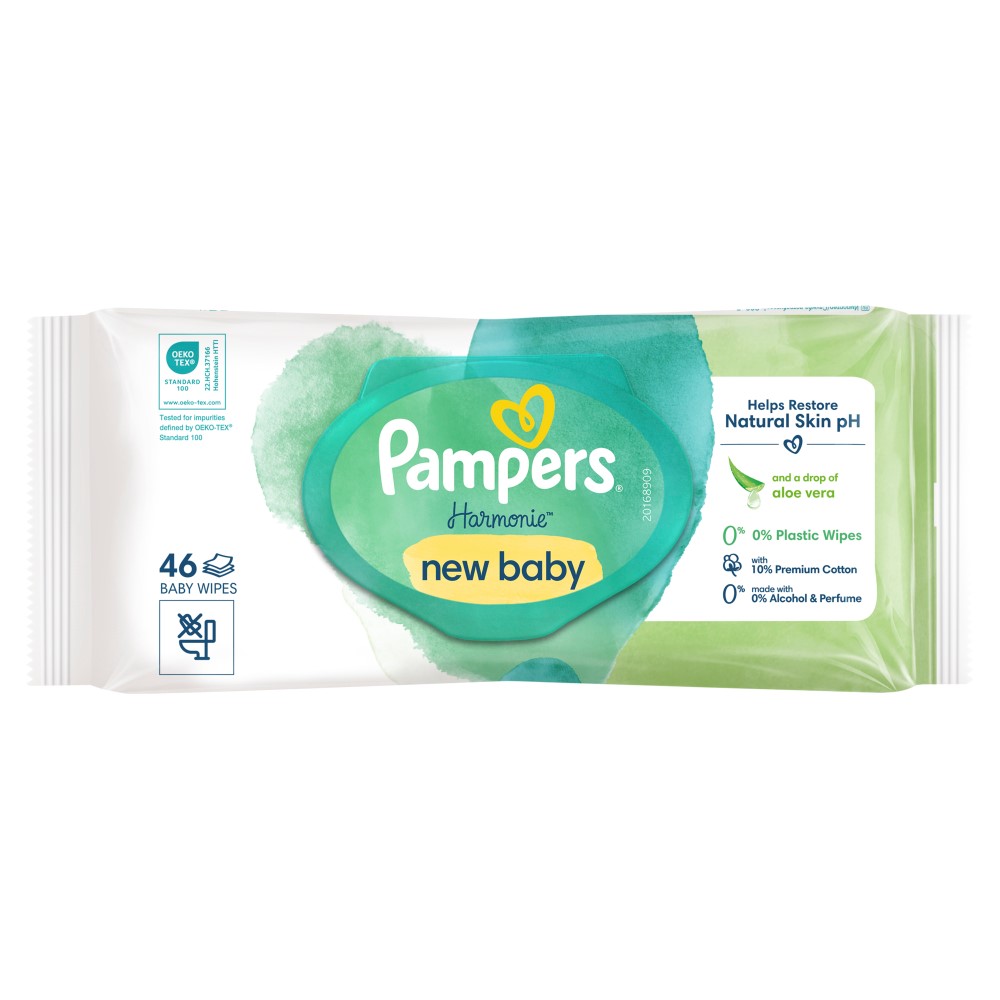 Изображение товара Pampers салфетки влажные детские harmonie new baby 46 шт.