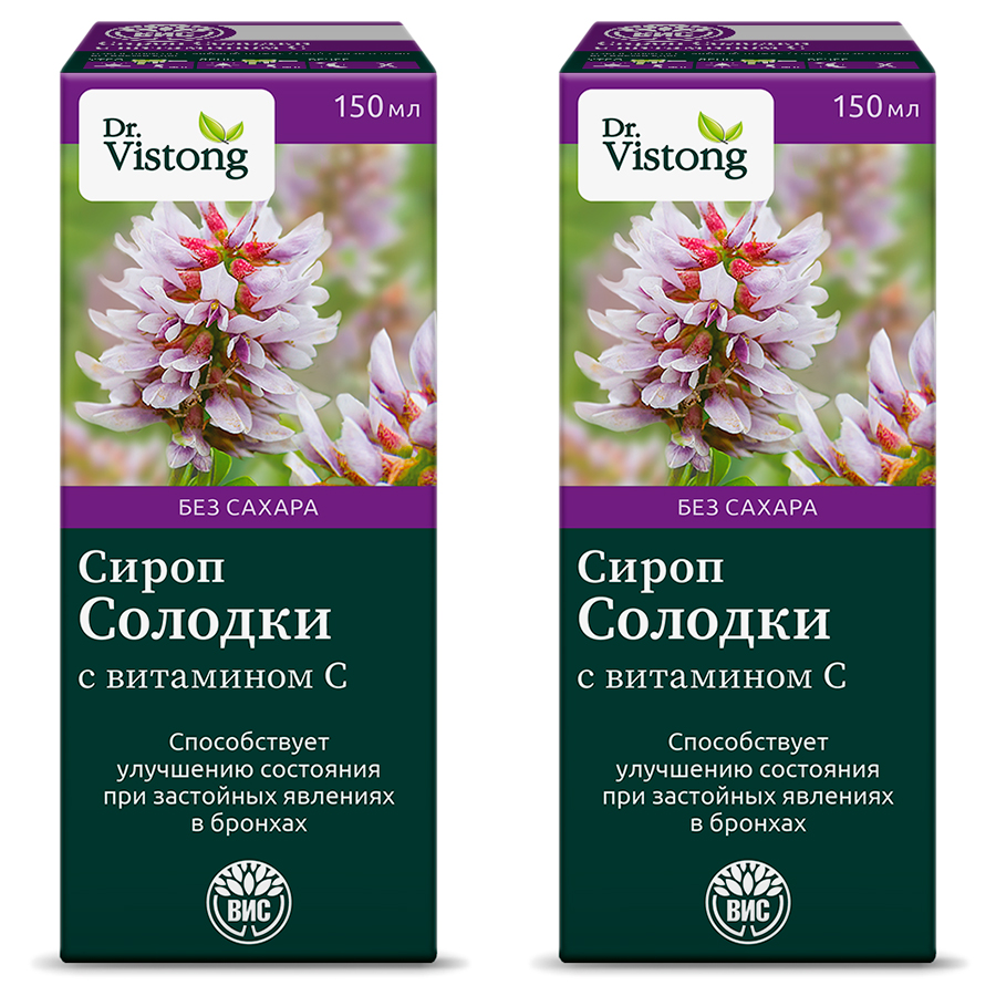 Изображение товара Набор из 2-х уп DR VISTONG СИРОП СОЛОДКИ С ВИТАМИНОМ С 150МЛ ФЛАК