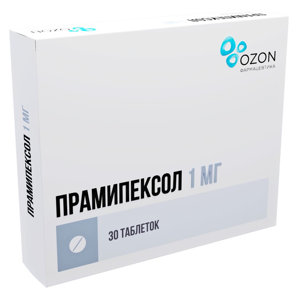 Прамипексол 1 мг 30 шт. таблетки блистер - цена 801 руб., купить в интернет  аптеке в Москве Прамипексол 1 мг 30 шт. таблетки блистер, инструкция по  применению