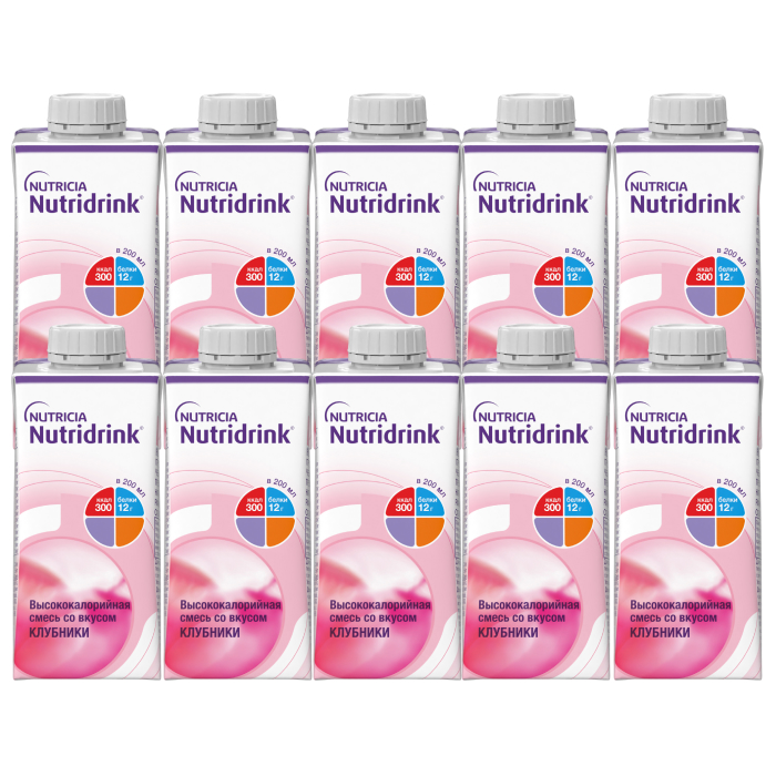 Изображение товара Набор белковое питание 10 уп Нутридринк клубника 200 мл со скидкой 20%
