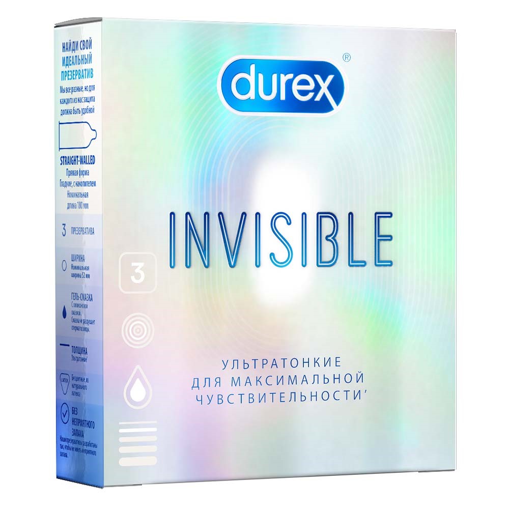 Изображение товара Durex презервативы ультратонкие Invisible 3 шт.