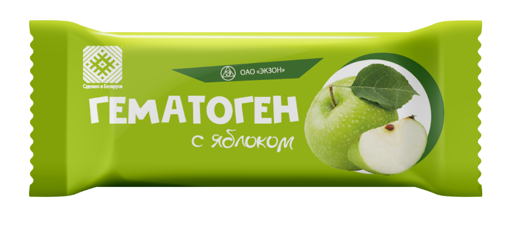 Изображение товара Гематоген с яблоком 40 гр плитка