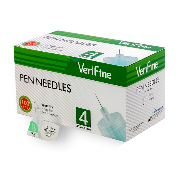 Изображение товара Иглы verifine (верифайн) стерильные для инсулиновых шприц-ручек 0,23(32g)х4 мм 100 шт. Изображение товара Иглы verifine (верифайн) стерильные для инсулиновых шприц-ручек 0,23(32g)х4 мм 100 шт.
