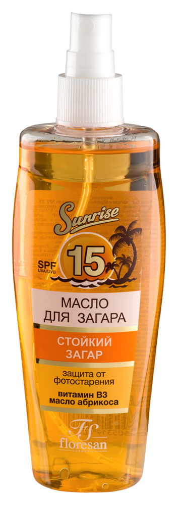 Изображение товара Floresan масло для загара абрикосовый нектар spf15 135 мл