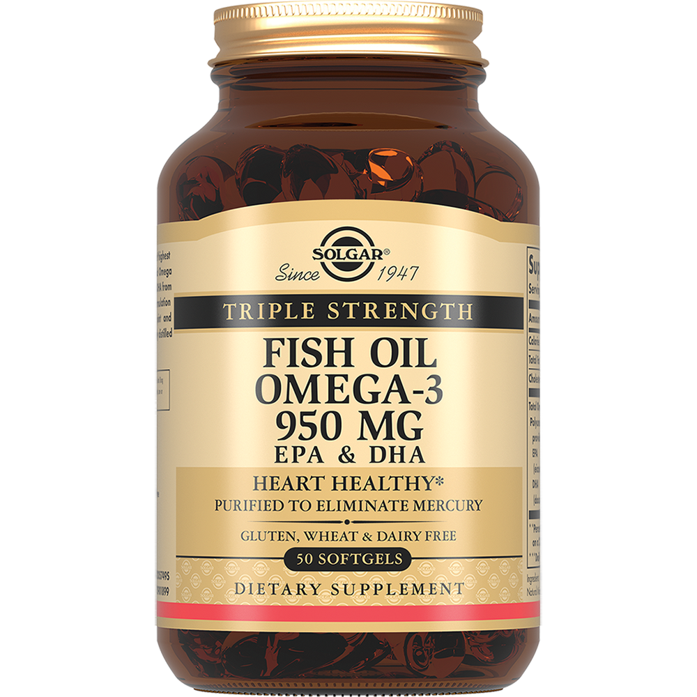 Изображение товара Солгар тройная омега-3 950 мг капсулы 50 шт. био добавка для сердца и мозга