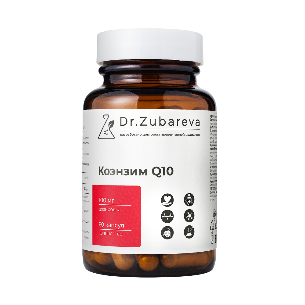 Изображение товара Коэнзим Q10 Dr Zubareva 60 капсул для поддержки энергии и сердца