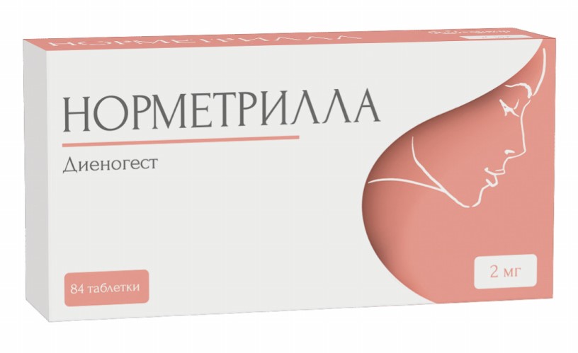 Изображение товара Норметрилла 2 мг 84 таблетки для лечения эндометриоза у подростков и взрослых