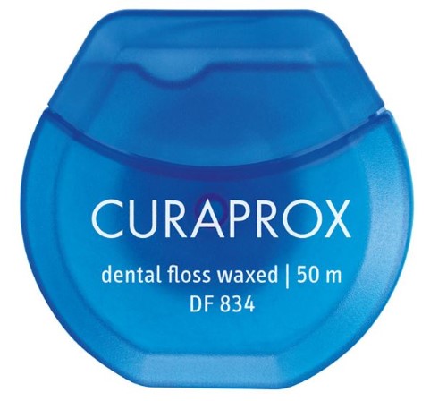 Изображение товара Зубная нить Curaprox мятная вощеная 50 м для ежедневной гигиены