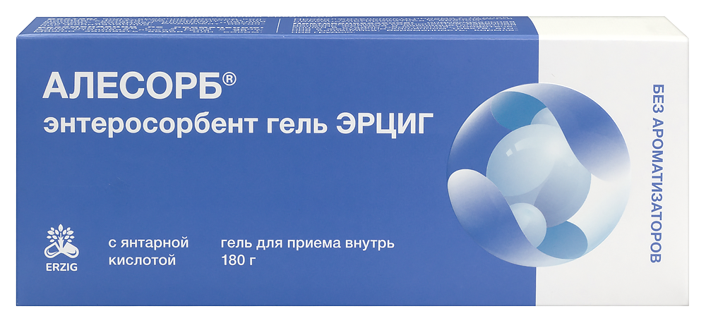Изображение товара Энтеросорбент гель ERzig алесорб без ароматизаторов 180 г