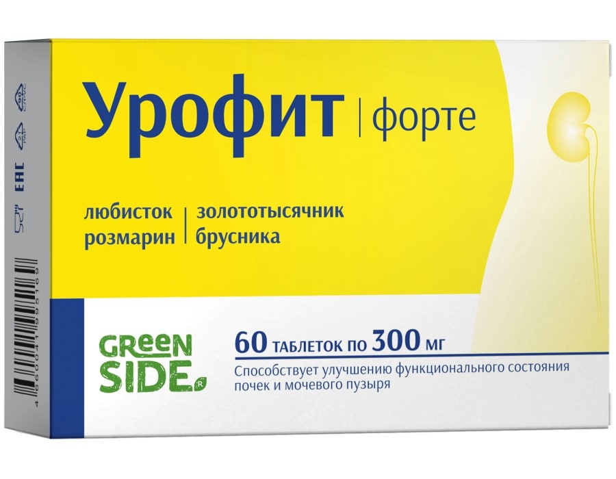 Green Side Урофит Форте 60 Шт. Таблетки Массой 300 Мг - Цена 337.