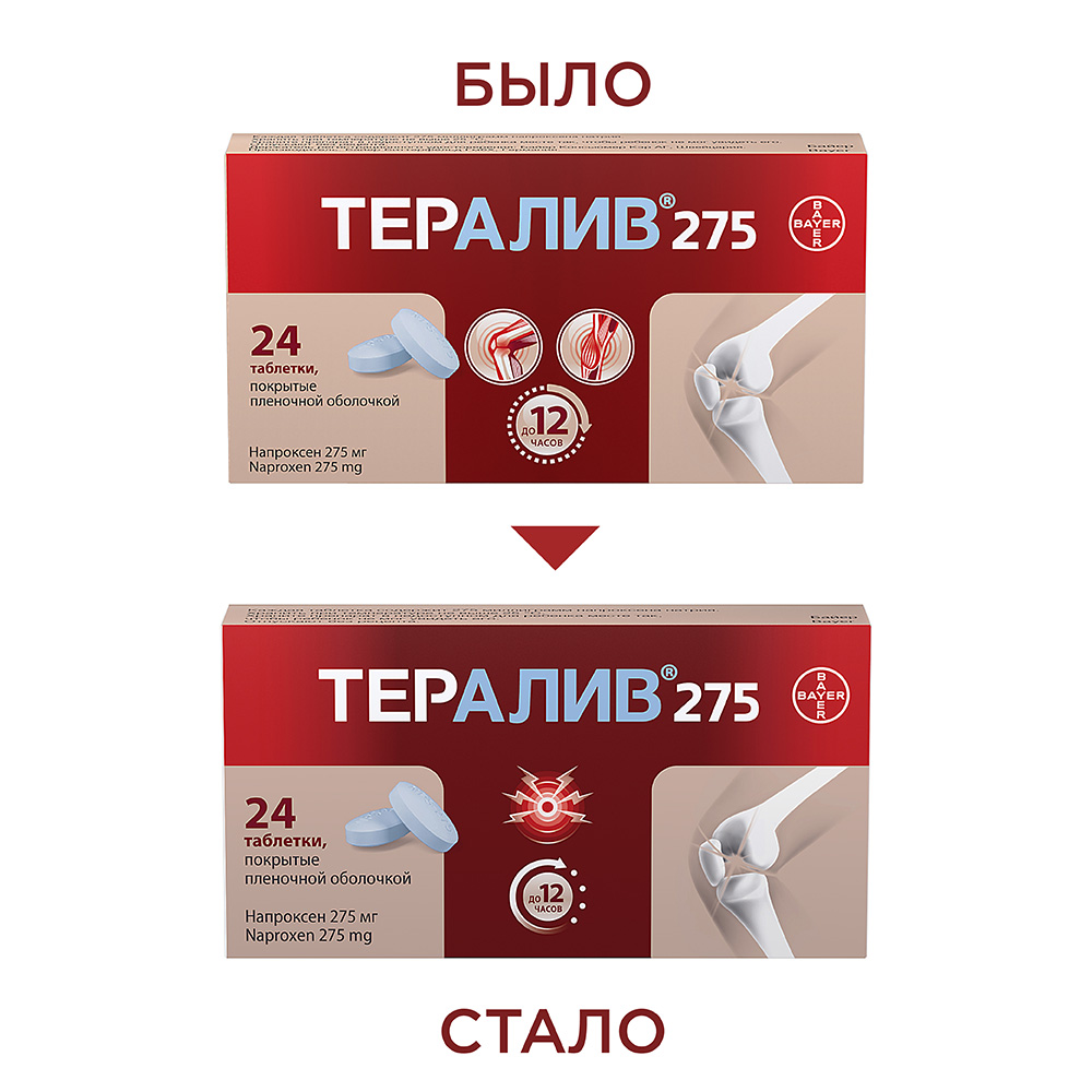 Изображение товара Тералив 275 мг таблетки для снятия боли и воспаления
