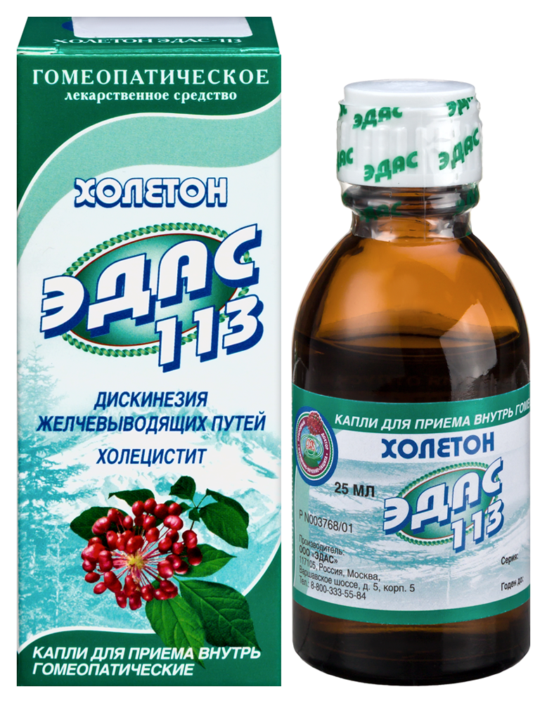 Изображение товара Эдас-113 холетон капли для внутреннего применения 25 мл гомеопатика