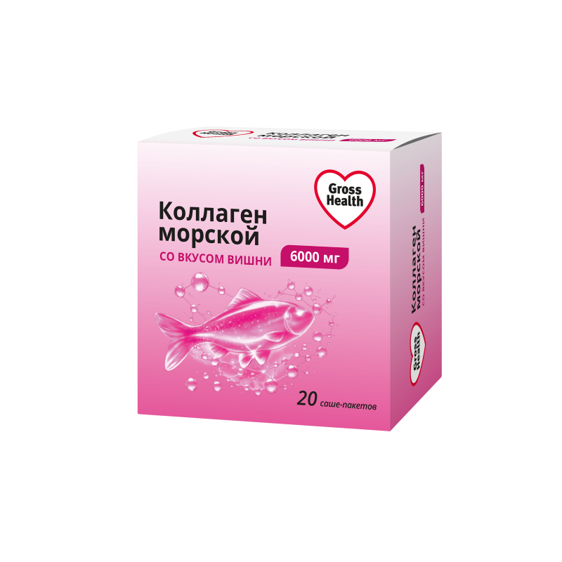 Изображение товара Gross health коллаген морской со вкусом вишни 20 шт. пакет-саше массой 6,5 г