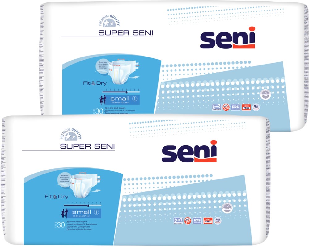 Изображение товара Набор Seni super подгузники д/взр small n30  из 2 уп со скидкой