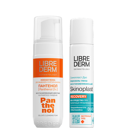 Изображение товара Набор ЛИБРИДЕРМ: Пантенол пенка для умывания + пенка восстанавливающая Skinoplast duo