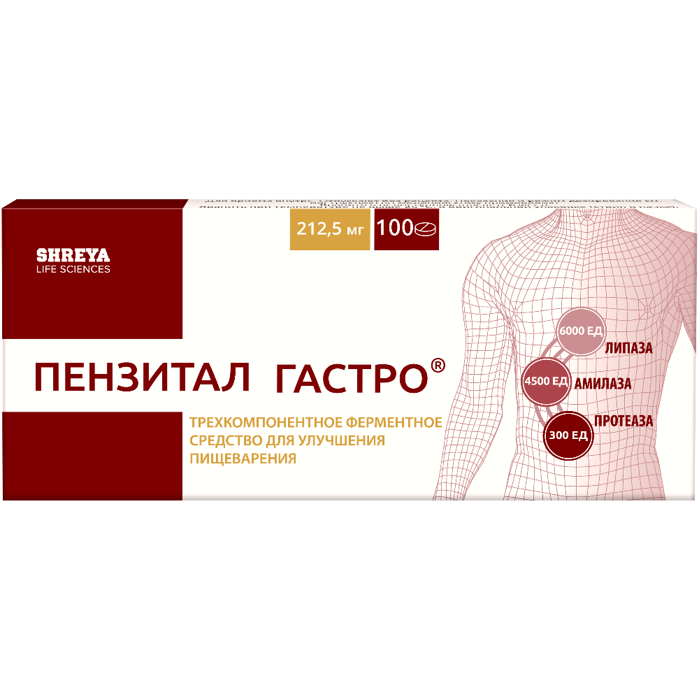 Изображение товара Пензитал Гастро таблетки покрытые кишечнорастворимой оболочкой 100 шт