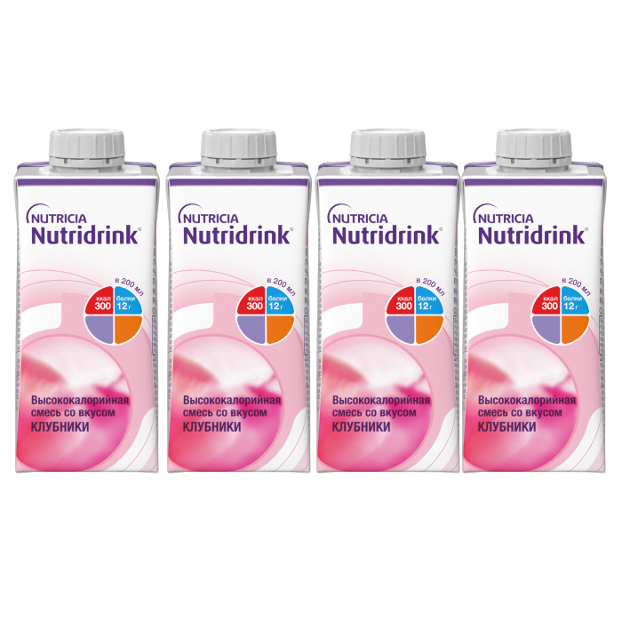 Изображение товара Набор белковое питание 4 уп Нутридринк клубники 200 мл со скидкой 10%