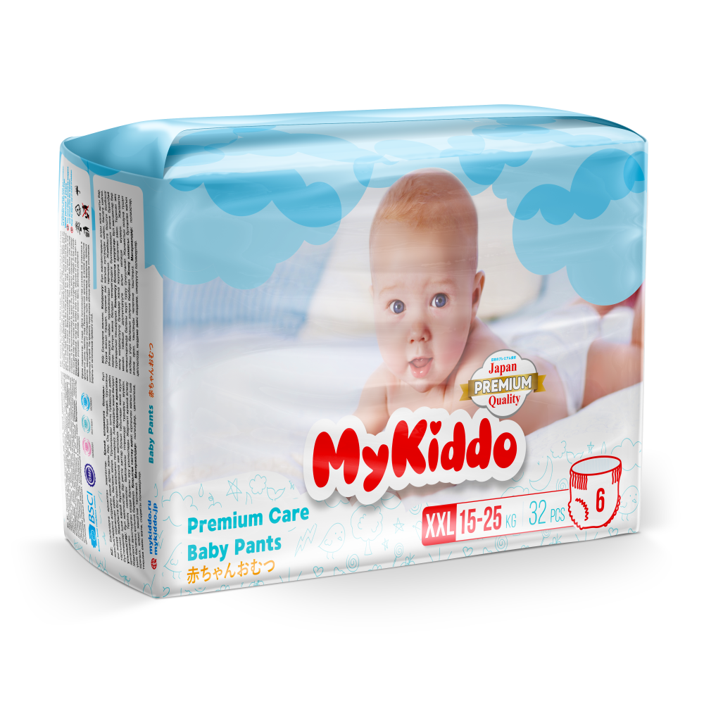 Изображение товара MYKIDDO PREMIUM Трусики-подгузники для детей 15-25 кг XXL 32 шт