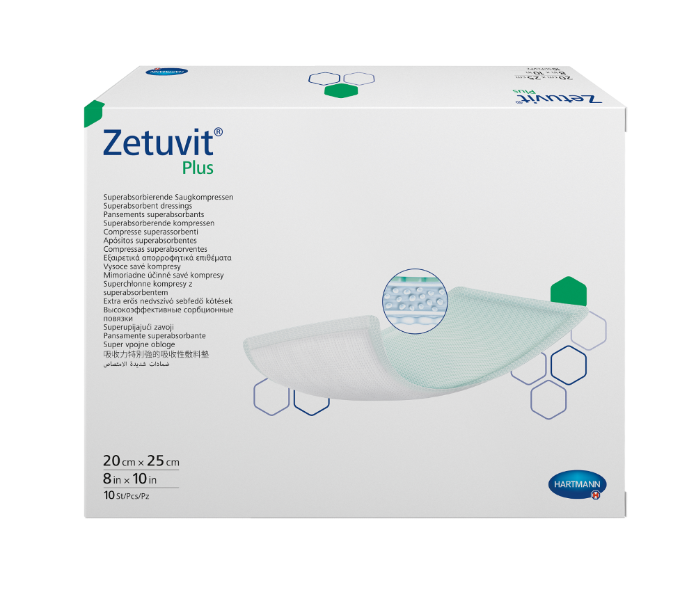 Повязка суперабсорбирующая стерильная zetuvit plus/цетувит плюс 20х25 см 10  шт.