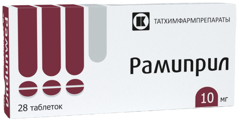 Изображение товара Рамиприл 10 мг 28 таблеток для лечения гипотензии и сердечной недостаточности