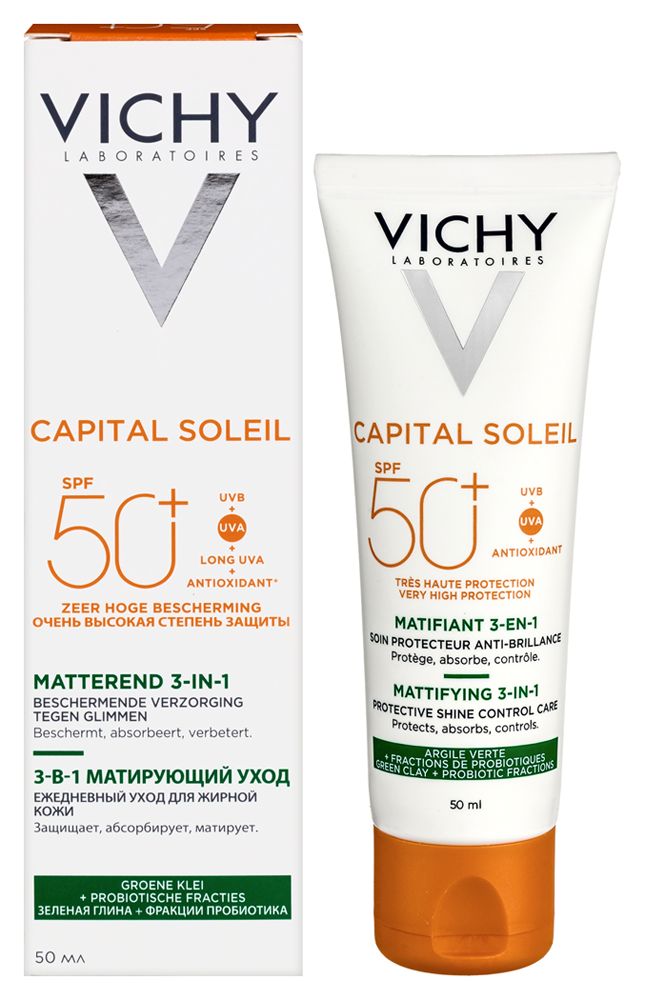 Изображение товара Vichy capital soleil уход матирующий 3-в-1 SPF50+ 50 мл для жирной кожи