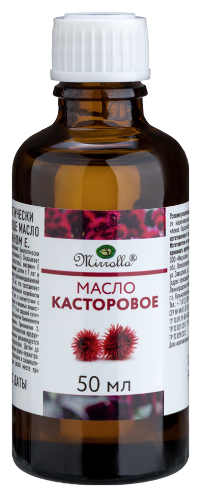 MIRROLLA МАСЛО КАСТОРОВОЕ С ВИТАМИНОМ Е 50МЛ ФЛАК инструкция по применению