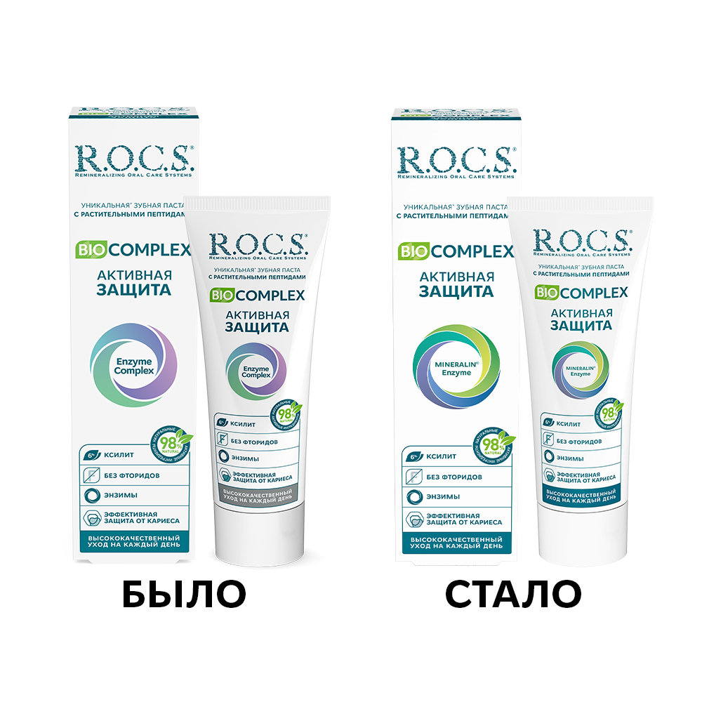 Изображение товара Rocs зубная паста biocomplex активная защита 94 гр