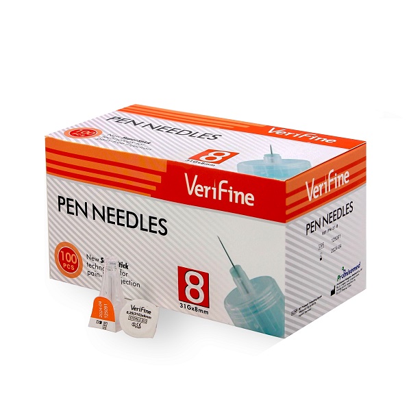 Изображение товара Иглы verifine (верифайн) стерильные для инсулиновых шприц-ручек 0,25(31g)х8 мм 100 шт.