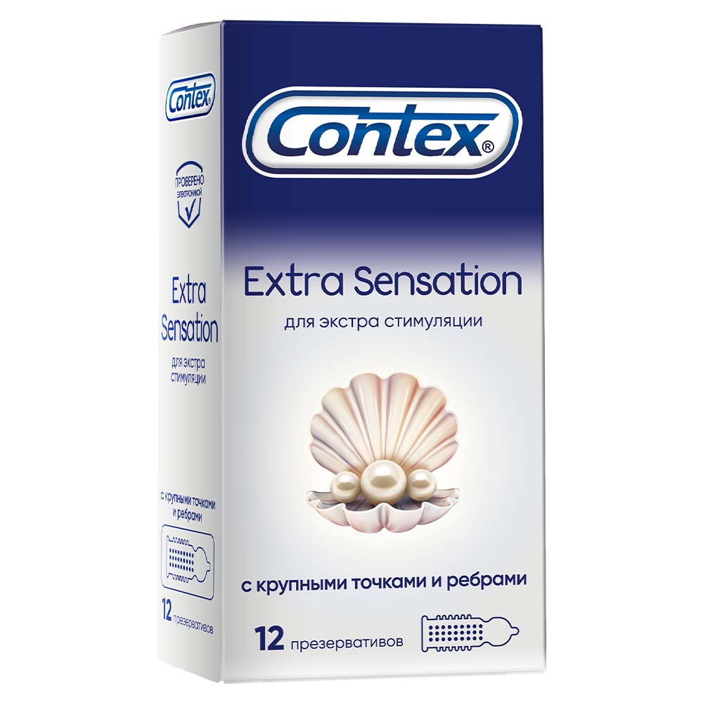 Изображение товара Contex презервативы Extra Sensation с крупными точками и ребрами на 12 штук