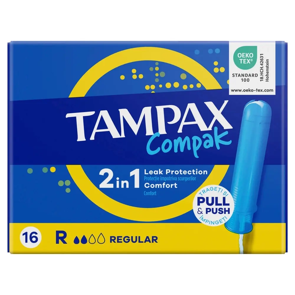 Изображение товара Tampax тампоны компакта регулярные с аппликатором 16 шт Изображение товара Tampax тампоны компакта регулярные с аппликатором 16 шт