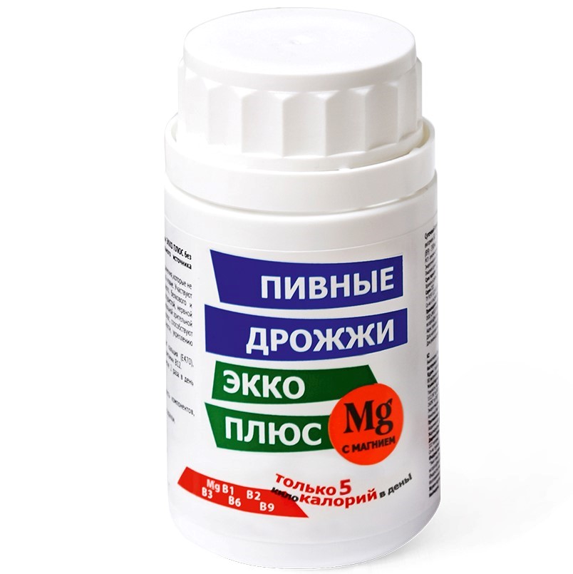 Изображение товара Пивные дрожжи экко плюс с магнием 100 таблеток 0,45 г