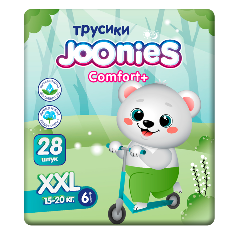 Изображение товара Подгузники трусики Joonies comfort+ XXL 15-20 кг 28 шт - надежная защита и комфорт