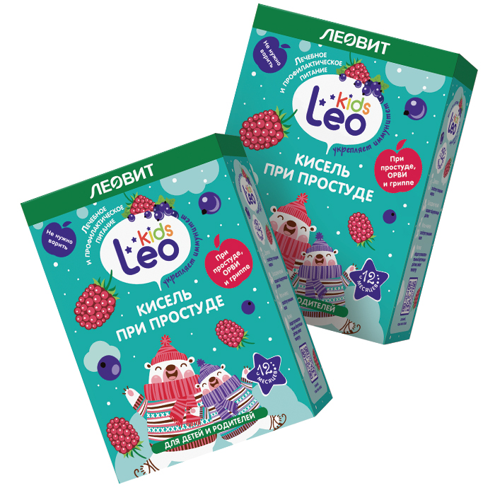 Изображение товара Набор из 2х уп. ЛЕОВИТ LEO KIDS кисель при простуде