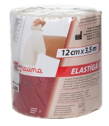 Изображение товара Эластичный бинт Lauma 12 см x 3,5 м — фиксация при травмах и варикоз