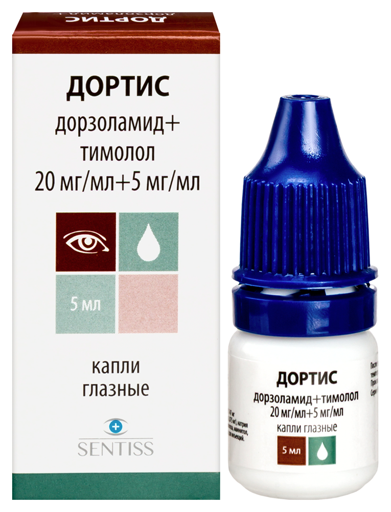 Изображение товара Дортис 20 мг/мл + 5 мг/мл капли глазные 5 мл для снижения давления
