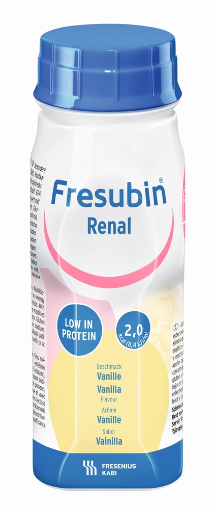 Изображение товара Фрезубин ренал со вкусом ванили 200 мл 4 шт - диетический продукт для пациентов с почечными заболев