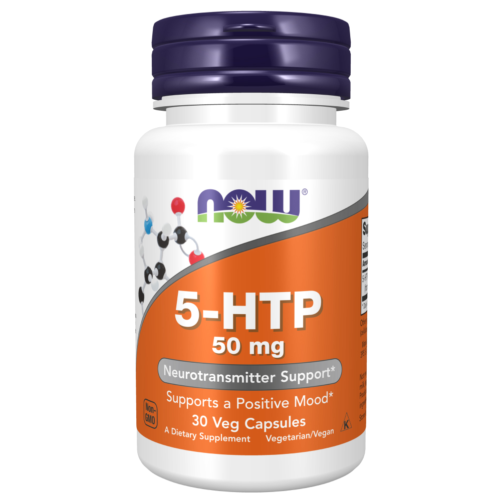 Изображение товара Капсулы Now 5-HTP Комплекс для поддержки настроения, 30 шт., 450 мг