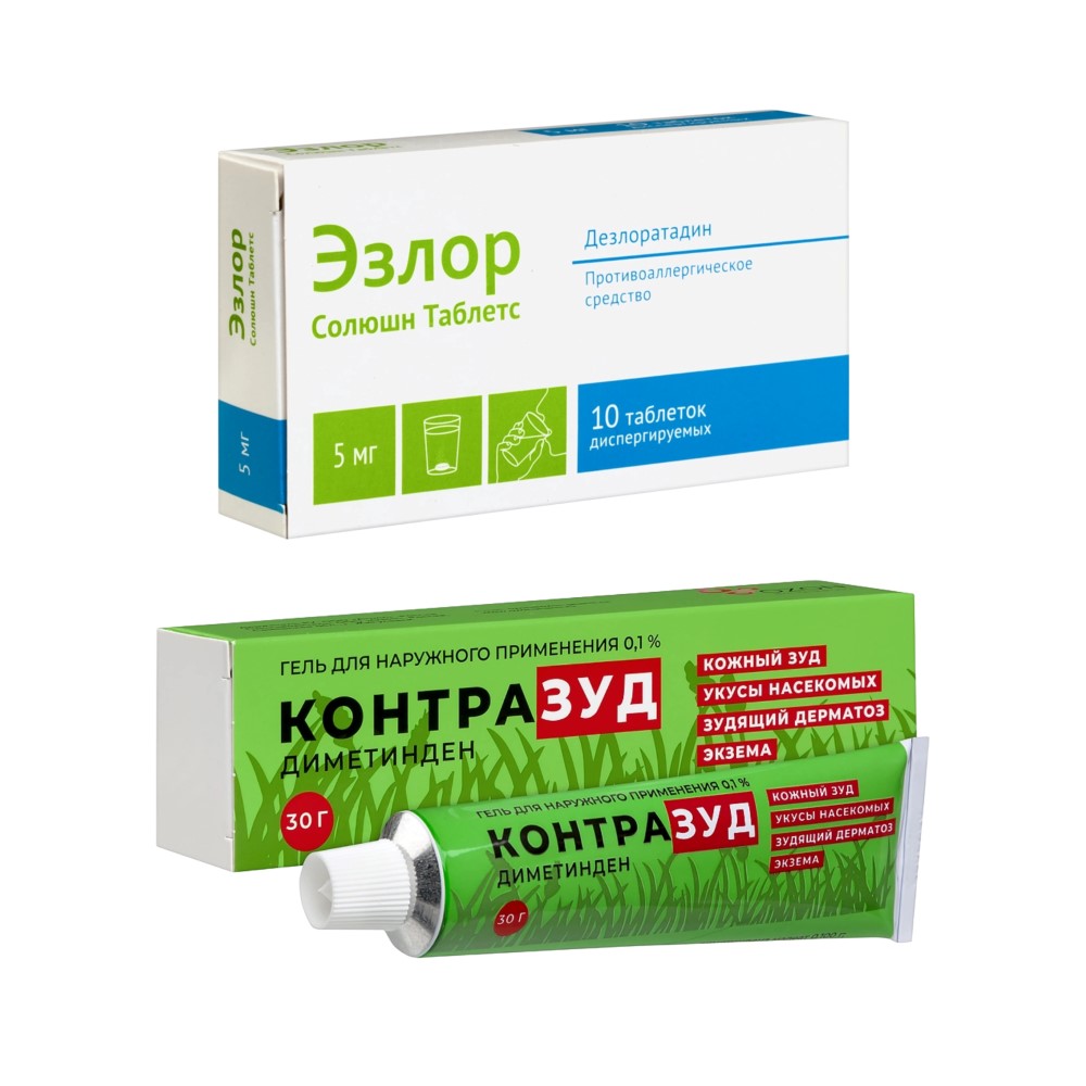 Изображение товара Набор со скидкой Эзлор Солюшн Таблетс + Контразуд 30г