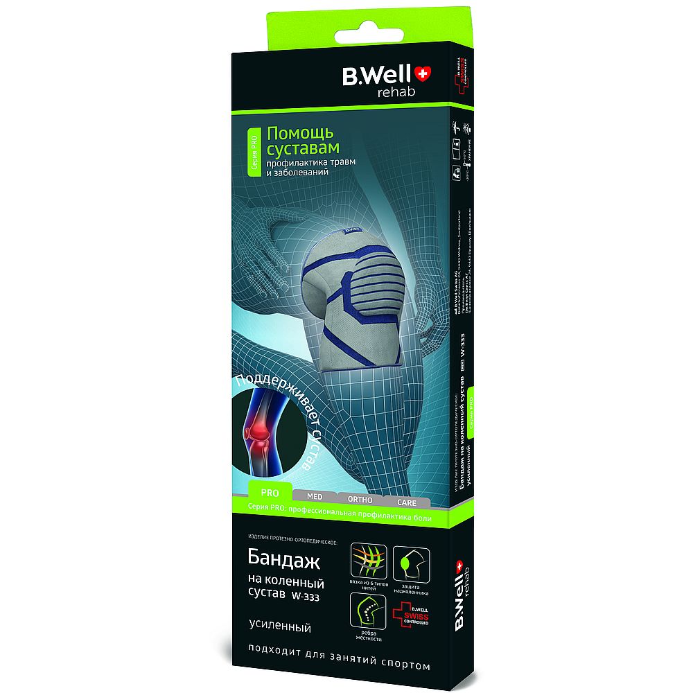 Изображение товара Бандаж pro w-333 на коленный сустав размер xxl серый
