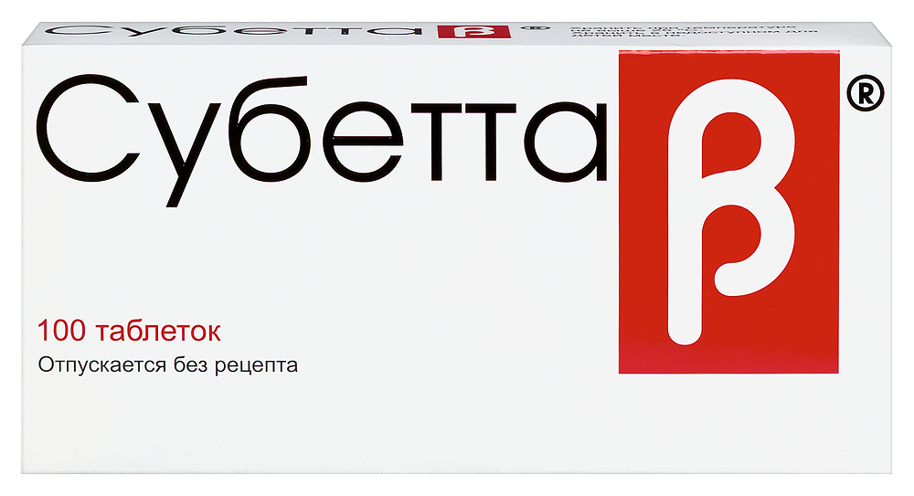 Изображение товара Таблетки для рассасывания Субетта 100 шт. для контроля сахара у взрослых