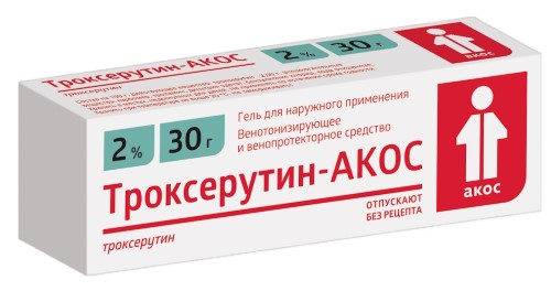 Изображение товара Троксерутин-акос 2% гель для наружного применения 30 гр