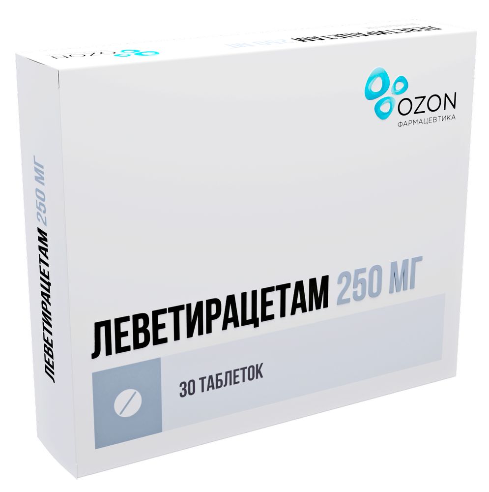 Леветирацетам 250 мг 30 шт. таблетки, покрытые пленочной оболочкой - цена  449 руб., купить в интернет аптеке в Москве Леветирацетам 250 мг 30 шт.  таблетки, покрытые пленочной оболочкой, инструкция по применению