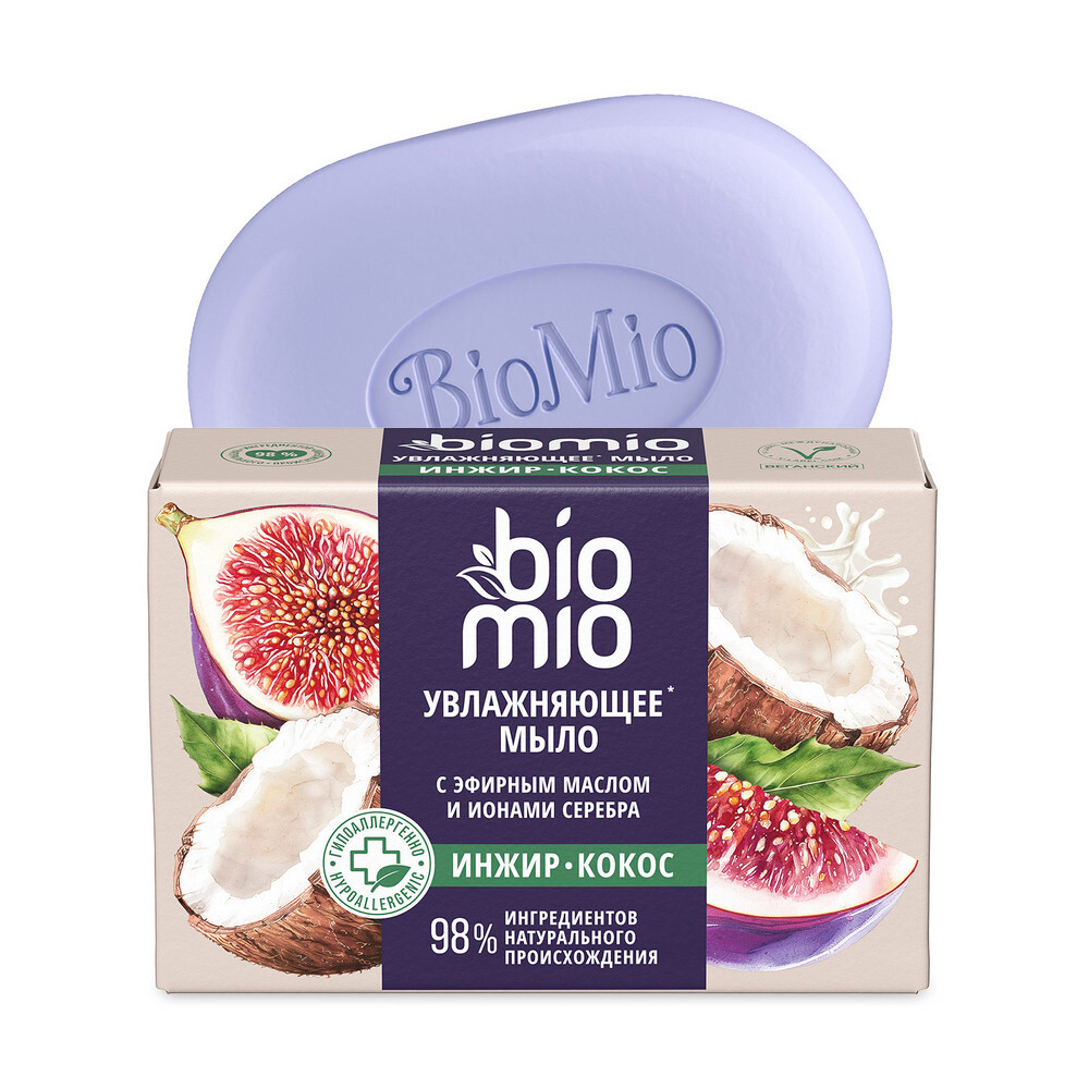 Изображение товара Натуральное мыло Biomio bio-soap superfood с экстрактом инжира и кокоса 90 гр