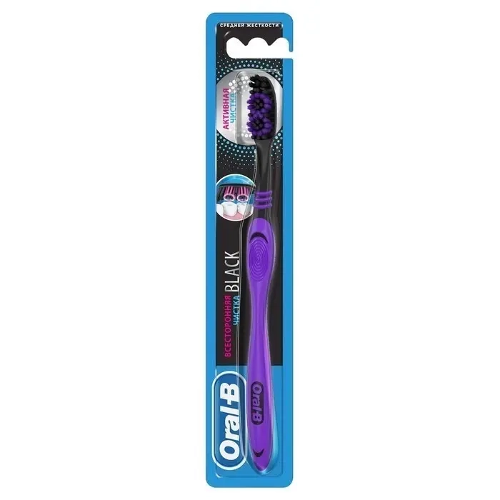 Изображение товара Oral-b Black зубная щетка средней жесткости для ежедневной гигиены взрослых Изображение товара Oral-b Black зубная щетка средней жесткости для ежедневной гигиены взрослых