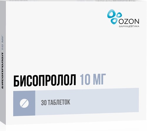 Изображение товара Бисопролол 10 мг 30 шт. таблетки, покрытые пленочной оболочкой