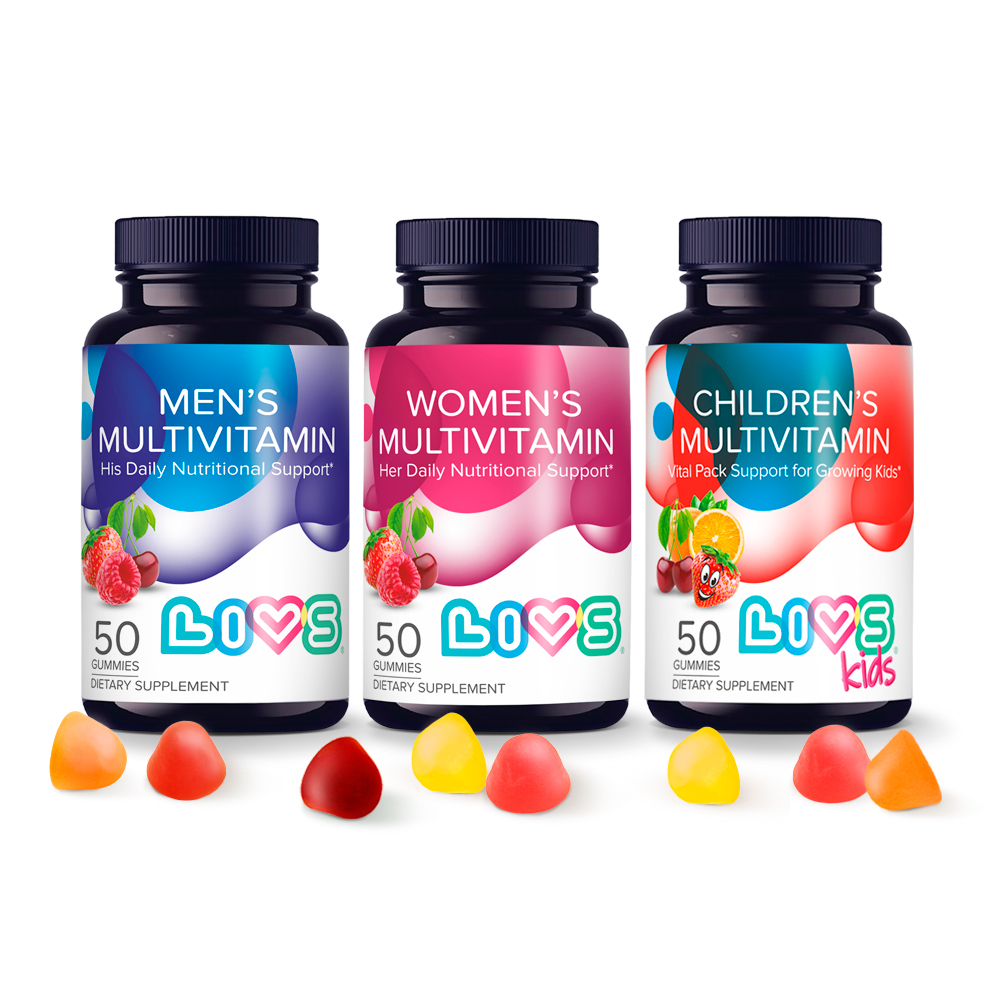 Изображение товара Набор LIVS комплекс мультивитамин для женщин + мультивитаминный комплекс для детей + комплекс мультивитамин для мужчин